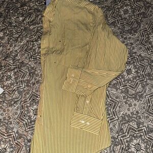 Tommy Hilfiger Blue and Yellow Striped Shirt